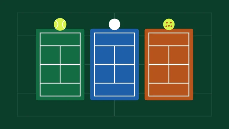 Tennis, padel and pickleball courts side by side